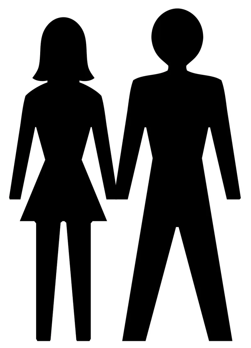 Male Female Silhouette Stickdatei – Herzen & Liebe