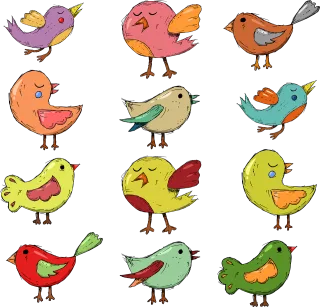 Bird Kids Branch Stickdatei
