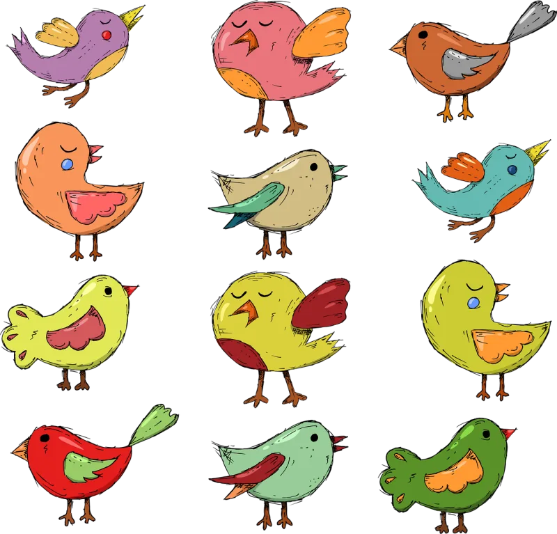 Bird Kids Branch Stickdatei – Tiere