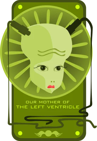 Green Female Alien Stickdatei – Kinder