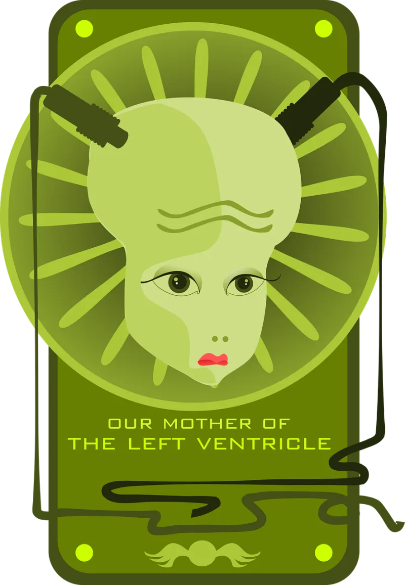 Green Female Alien Stickdatei – Kinder