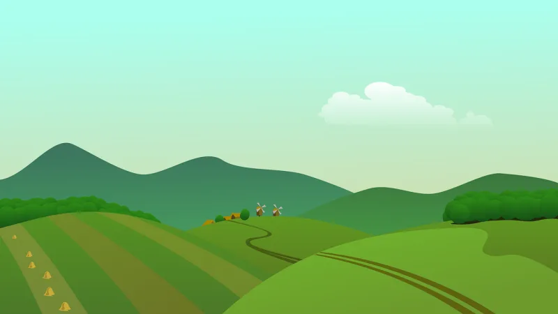 Landscape Countryside Fields Stickdatei – Natur