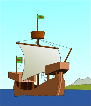Ship Nature Medieval Stickdatei