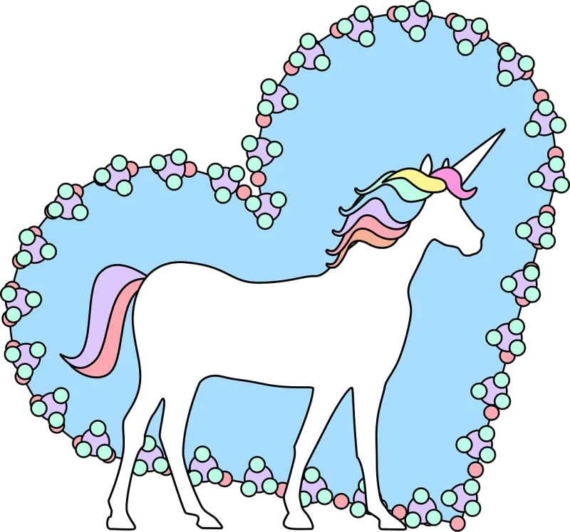 Graphic Unicorn Kawaii Stickdatei – Kinder