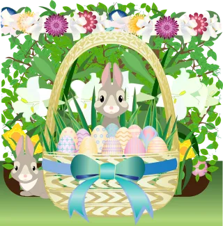 Graphic Easter Easter basket Stickdatei