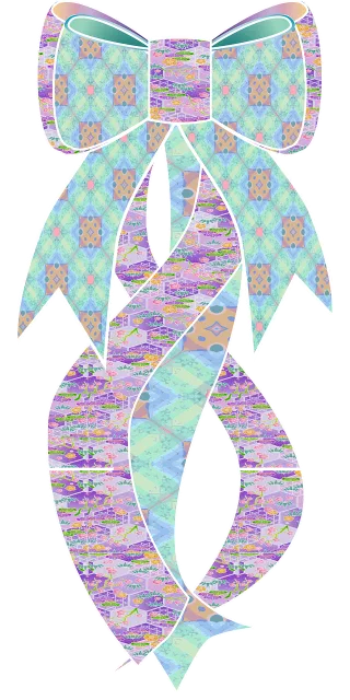 Graphic Bow Blue Stickdatei
