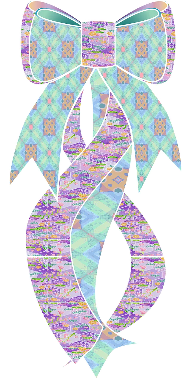 Graphic Bow Blue Stickdatei – Weihnachten