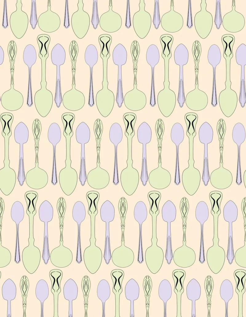 Spoon Pattern Illustrator Stickdatei – Blumen