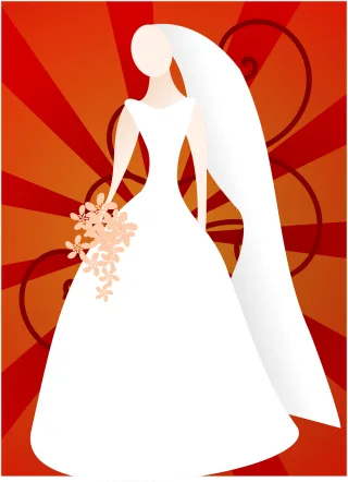 Bride Dress Wedding Stickdatei