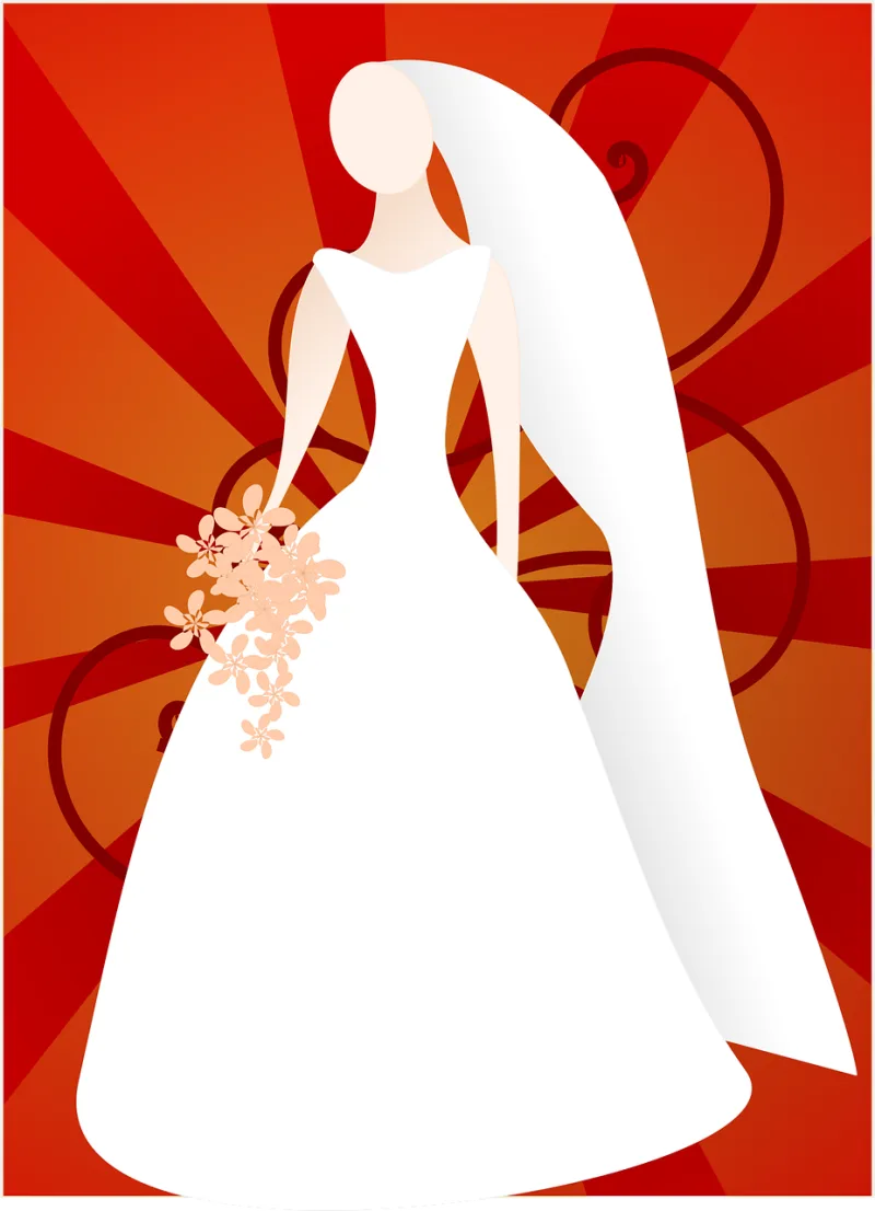 Bride Dress Wedding Stickdatei – Blumen