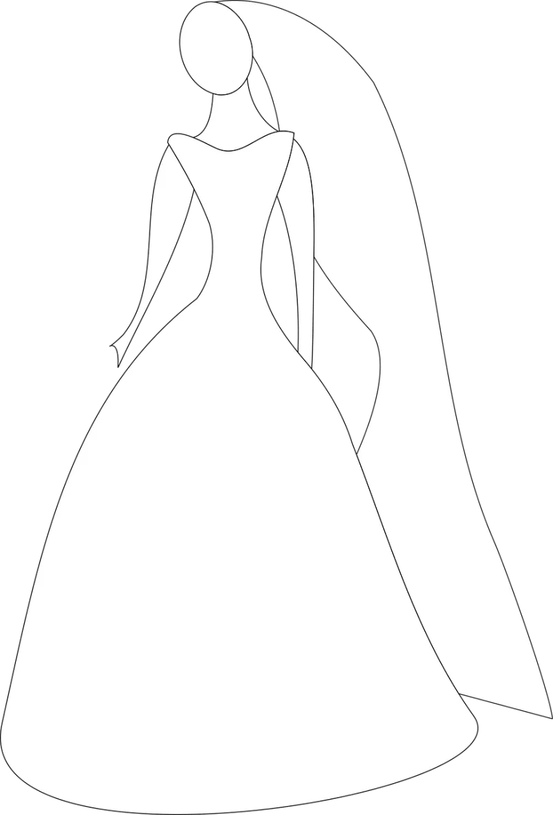Bride Wedding Dress Stickdatei – Herzen & Liebe