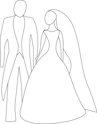 Bride Groom Couple Stickdatei