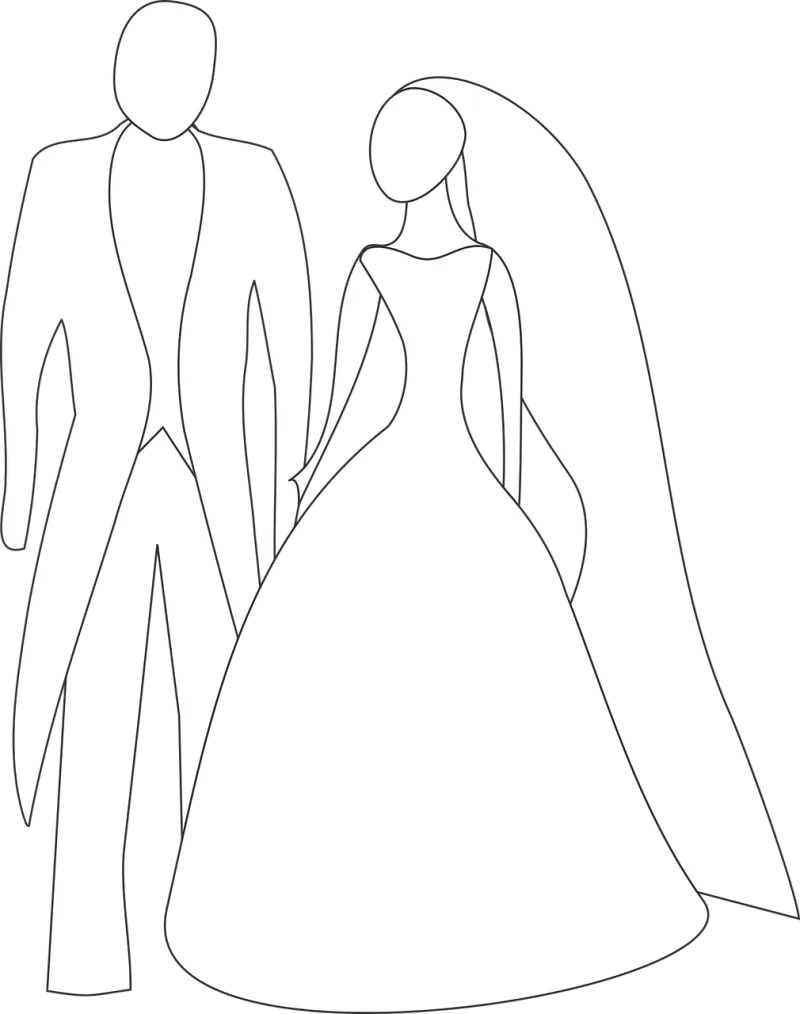Bride Groom Couple Stickdatei – Herzen & Liebe