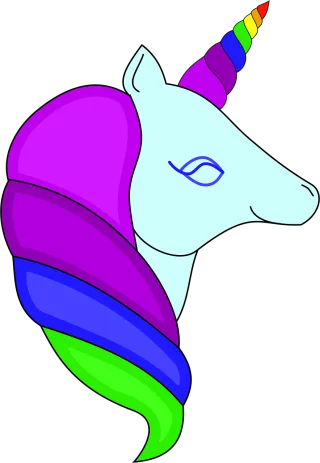 Unicorn Unicorn head Rainbow Stickdatei