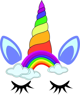 Unicorn Unicorn face Rainbow Stickdatei