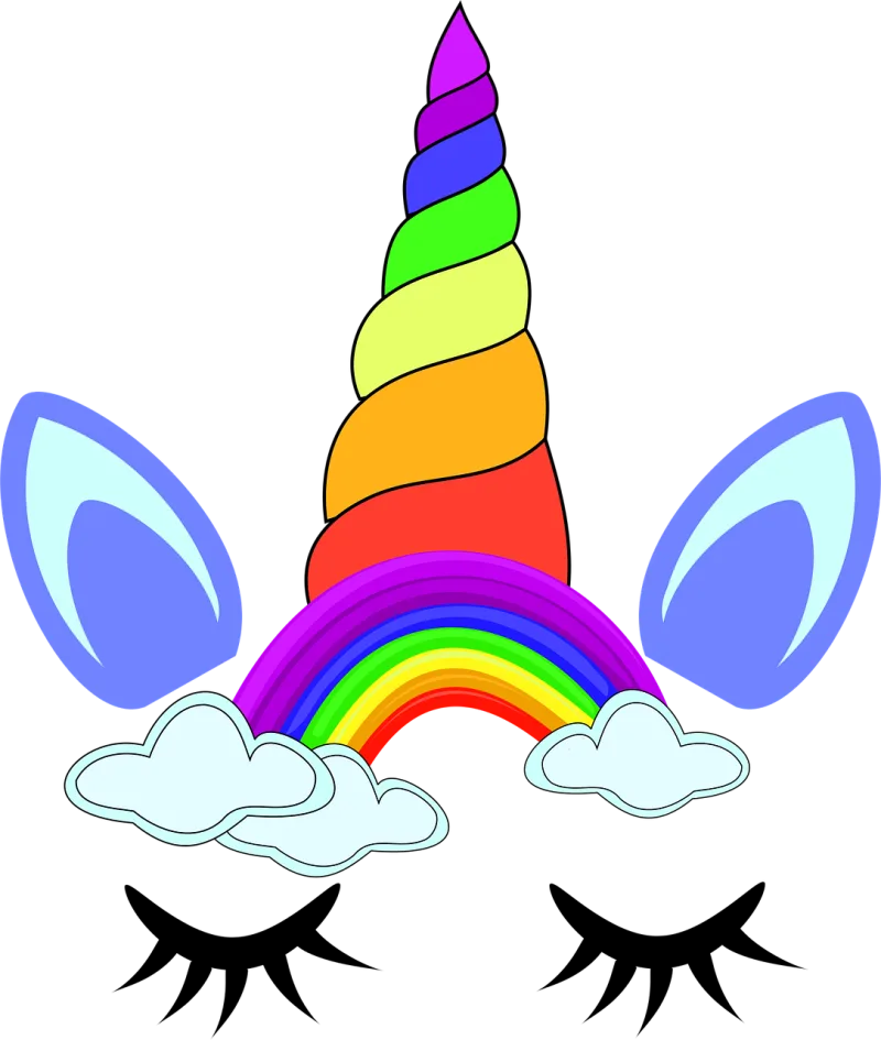 Unicorn Unicorn face Rainbow Stickdatei – Kinder