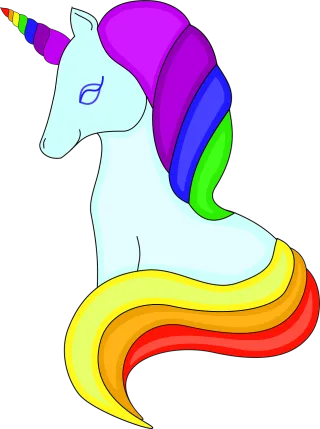 Unicorn Rainbow Cute Stickdatei
