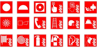 Symbols Emergency Fire Stickdatei