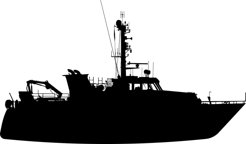 Coast guard Ship Silhouette Stickdatei – Natur
