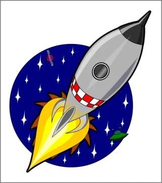Rocket Ship Launch Stickdatei