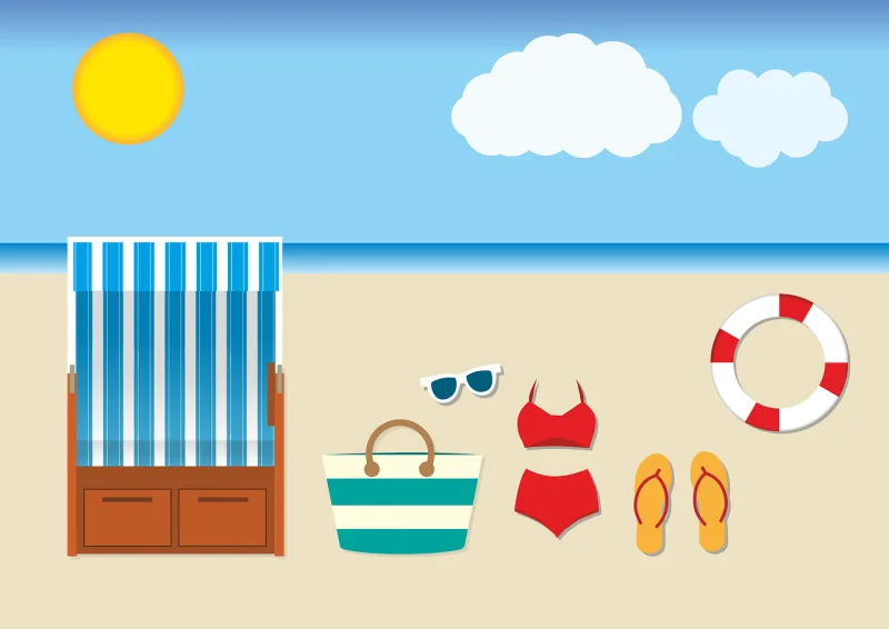 Beach Beach chair Baltic sea Stickdatei – Natur