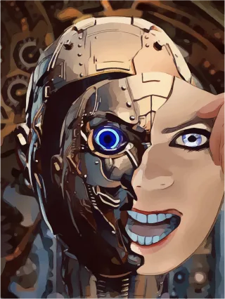 Human Robot Cyborg Stickdatei