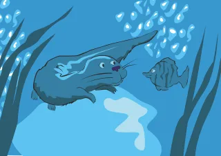 Animal Fish Otter Stickdatei – Tiere