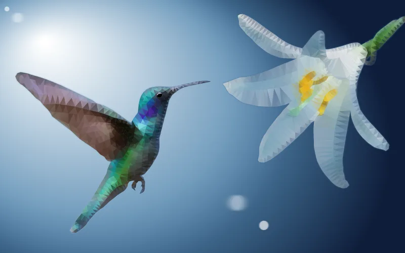 Hummingbird Bird Flower Stickdatei – Blumen