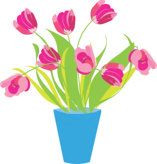 Flowers Vase Tulips Stickdatei – Blumen