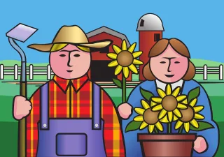 Farmer Wife Agriculture Stickdatei
