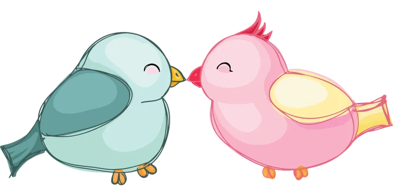 Lovebirds Birds Love Stickdatei – Herzen & Liebe
