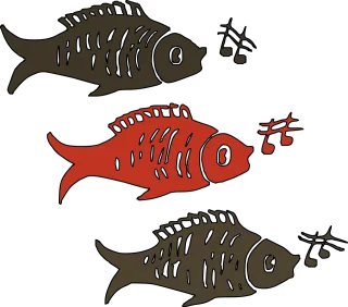 Fish Singing Music Stickdatei – Musik