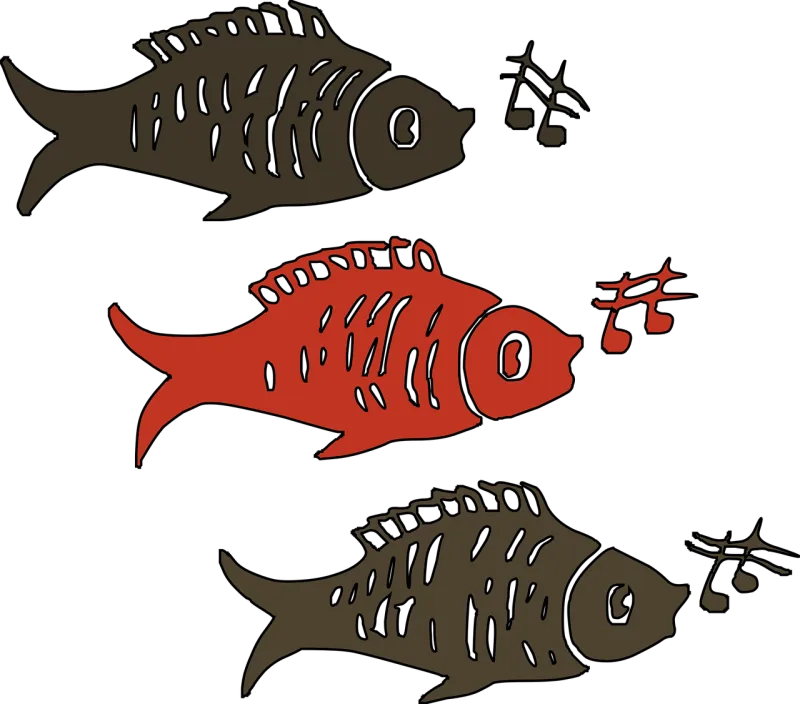 Fish Singing Music Stickdatei – Musik