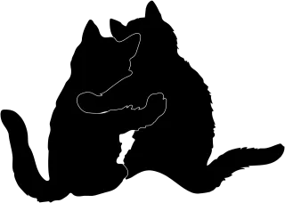 Cat Hugging Silhouette Stickdatei