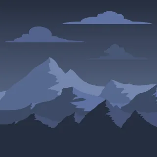 Mountains Blue Night Stickdatei