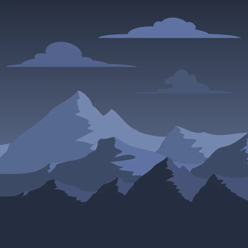 Mountains Blue Night Stickdatei – Natur