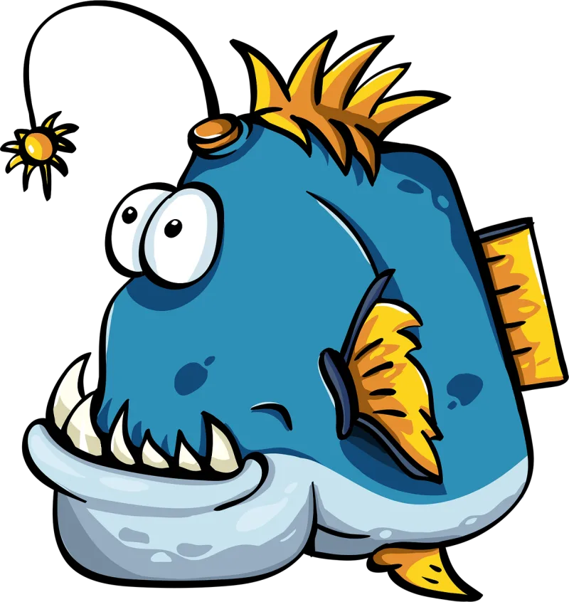 Fish An angler Cartoon Stickdatei – Tiere