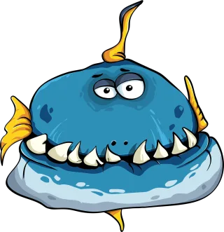 Fish Toothy Funny Stickdatei – Tiere