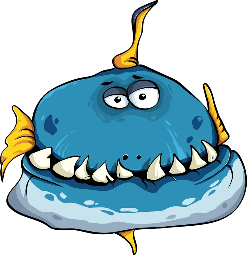 Fish Toothy Funny Stickdatei – Tiere