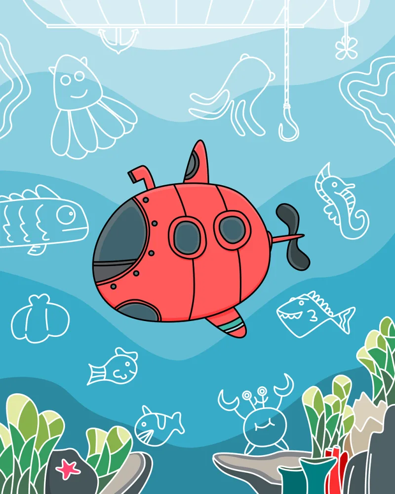 Dive Scuba Ocean Stickdatei – Tiere