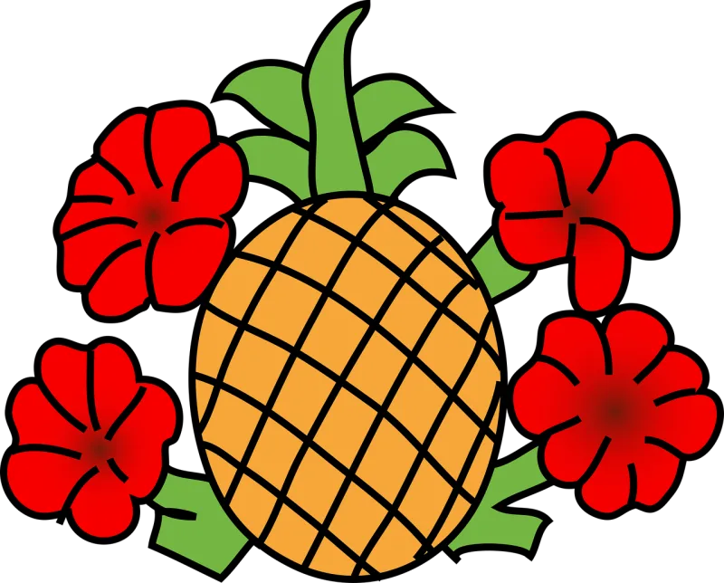 Pineapple Flower background Flowers Stickdatei – Blumen