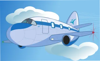Plane Cartoon Fly Stickdatei