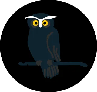 Owl Dark Black Stickdatei – Tiere