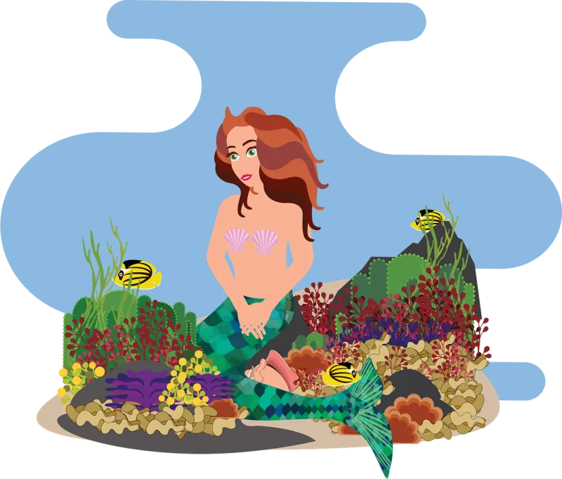 Graphic Mermaid Water Stickdatei – Kinder