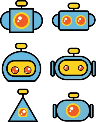 Icons Robots Heads Stickdatei – Kinder