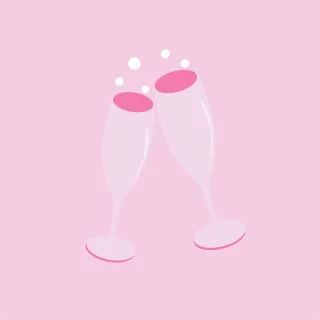Champagne Glasses Romance Stickdatei