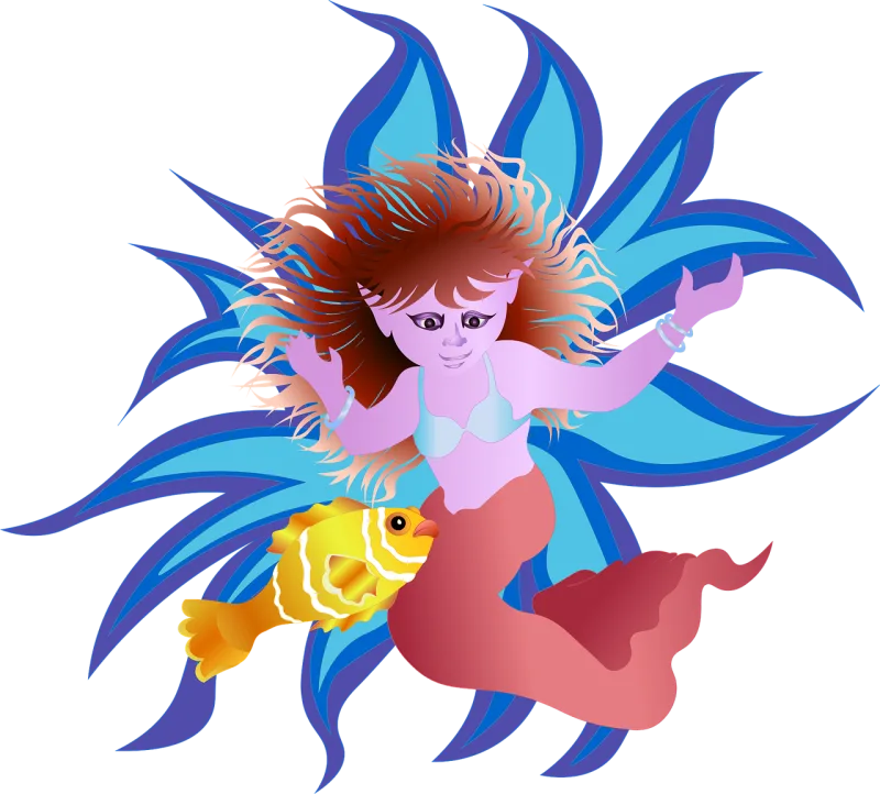 Fantasy Mermaid Undersea Stickdatei – Kinder