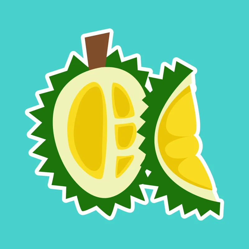Durian Fruit Barbed Stickdatei – Essen & Trinken