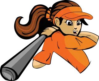 Softball Girl Batting Stickdatei