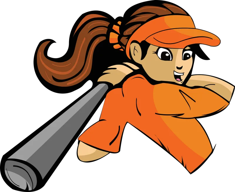 Softball Girl Batting Stickdatei – Sport